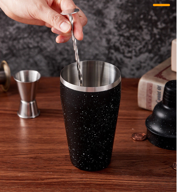 Premium Cocktail Shaker Set of 3 Stainless Steel 500ml Black