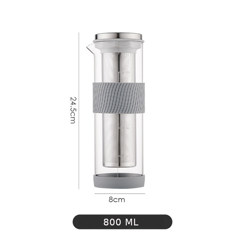 Glass Cold Brew Coffee Maker With Re-Usable Stainless Steel Filter  --  800ML