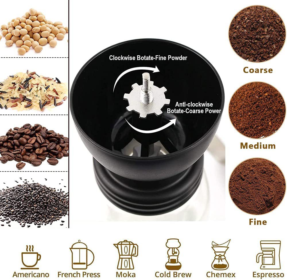 Manual Glass Coffee Grinder with ceramic Burr Grinder Mill