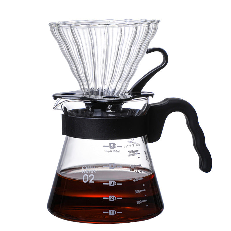 Small V60 Glass Pour Over Coffee Maker With Plastic Holder – 2 Cups