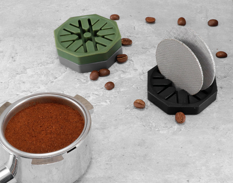 Coffee Puck Screen Holder Silicone Espresso Puck Stand Black