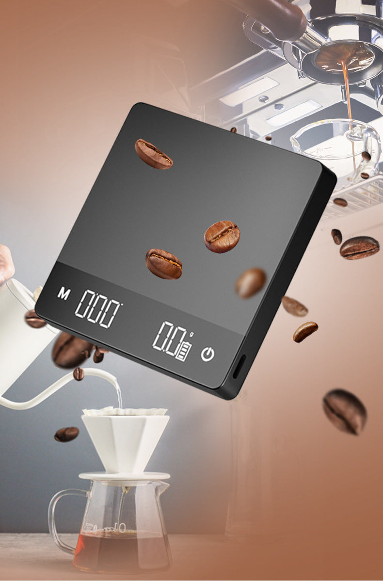 Rechargeable Digital Barista Coffee Scale with Timer: 3KG/0.1G