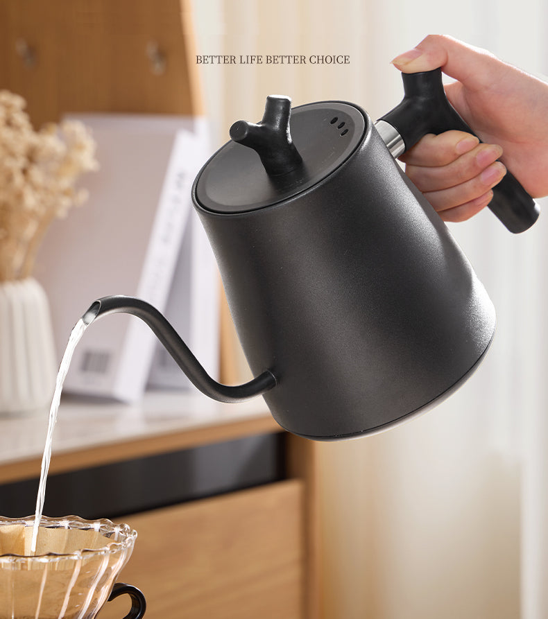 Pour-over Electric Kettle Gooseneck Kettle for Coffee and Tea 1000W Black 1L