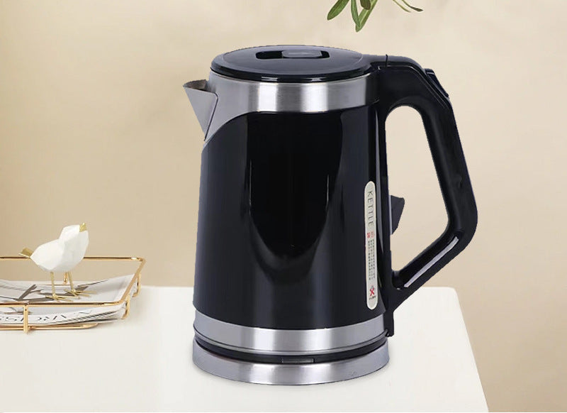 2L Double Layer Electric Kettle Cordless Stainless Steel Black 1500W