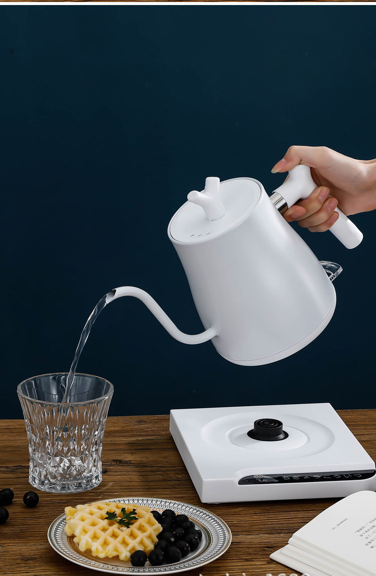 Pour-over Electric Kettle Gooseneck Kettle for Coffee and Tea 1000W White 1L