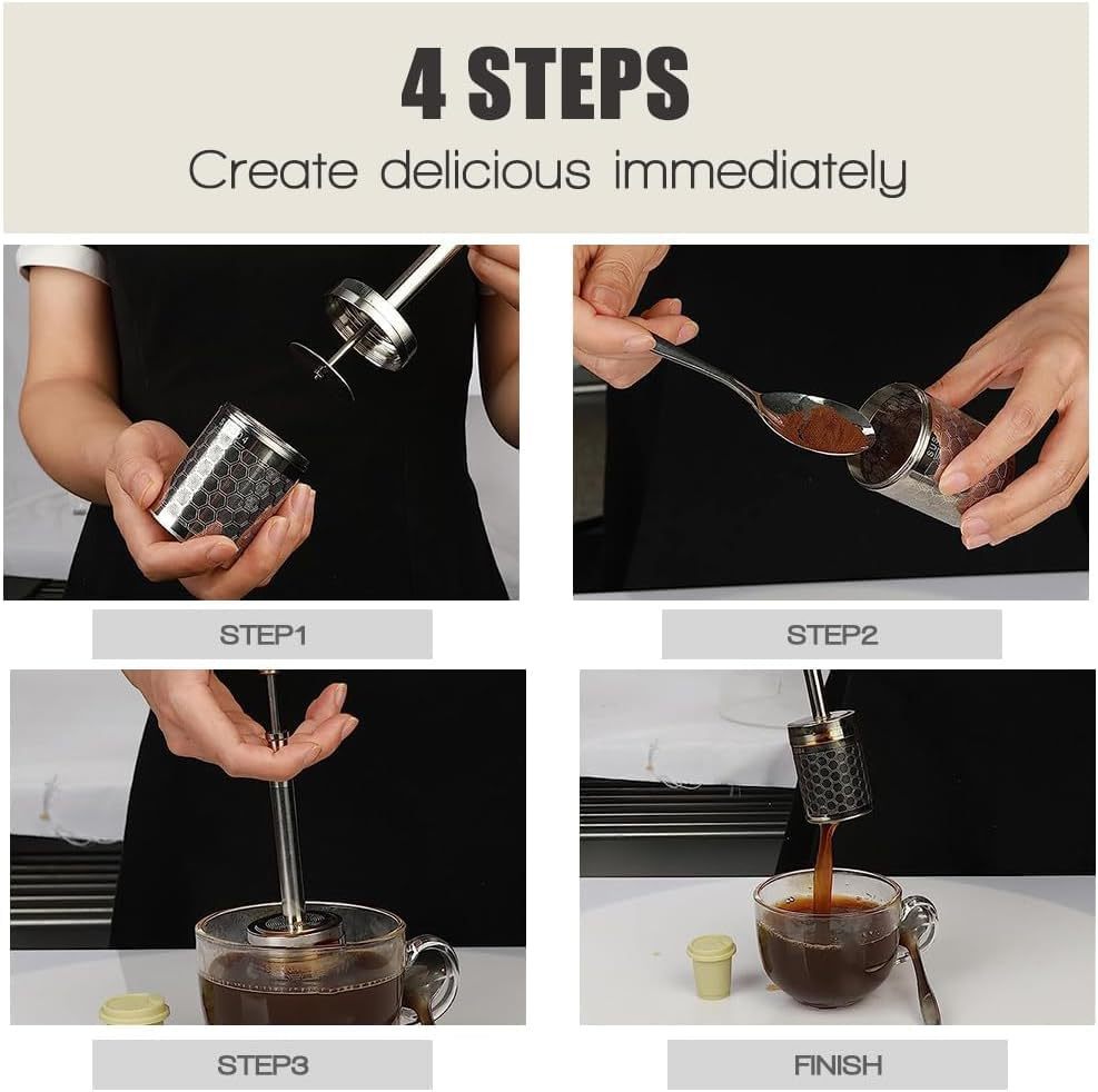 Final Press Coffee Infuser, Portable Coffee and Tea Press Maker Small