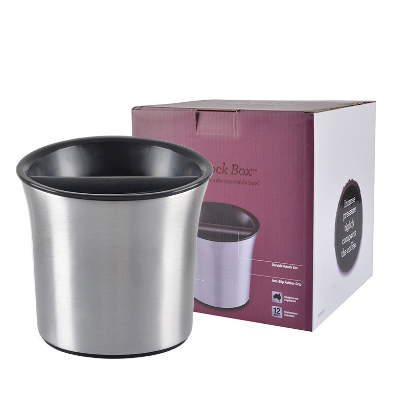 Coffee Knock Box Aluminum Dump Bin with Removable Bowl