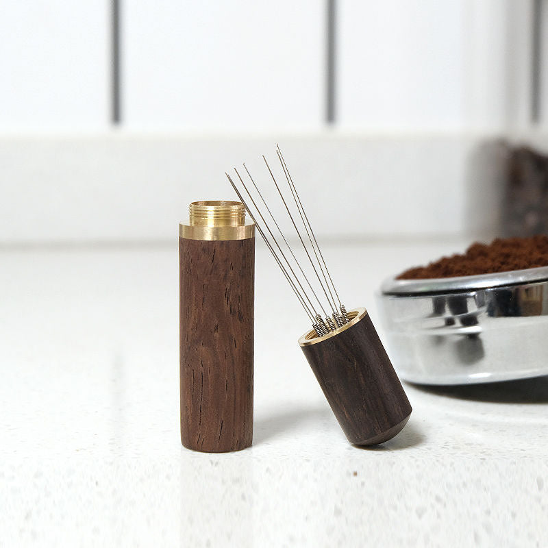 Espresso Coffee Stirrer Coffee Stirring Tool with Coffee Distributor Needle -- Black Rosewood