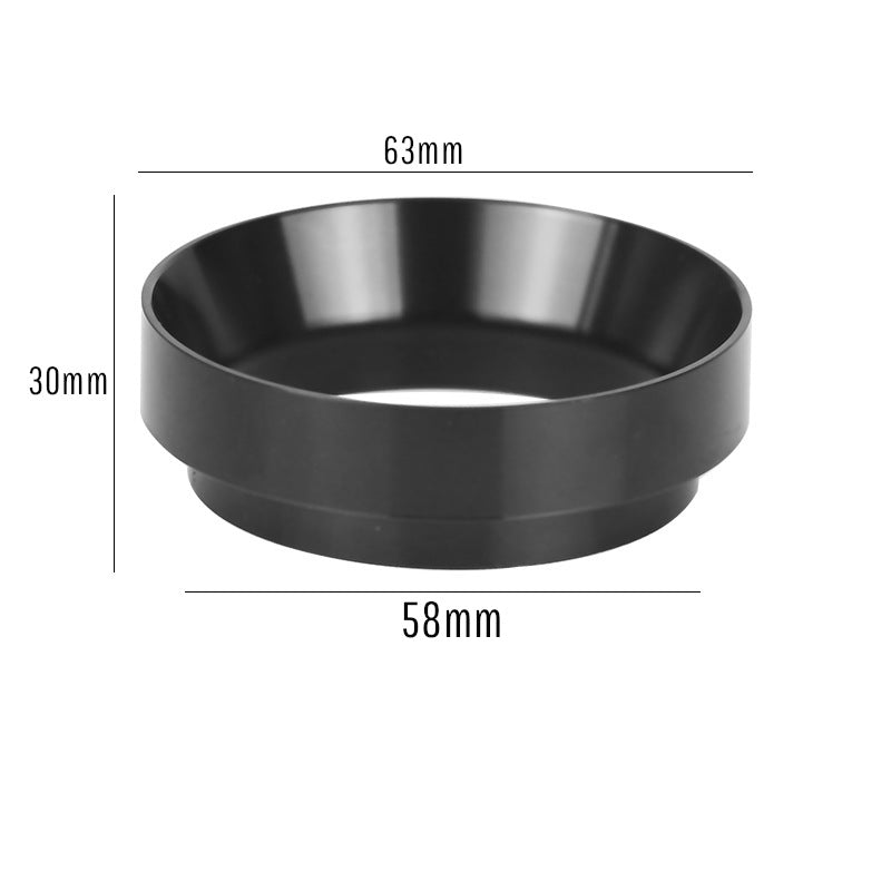 Black Espresso Coffee Maker Dosing Ring for Portafilter Filter – 58mm Aluminum