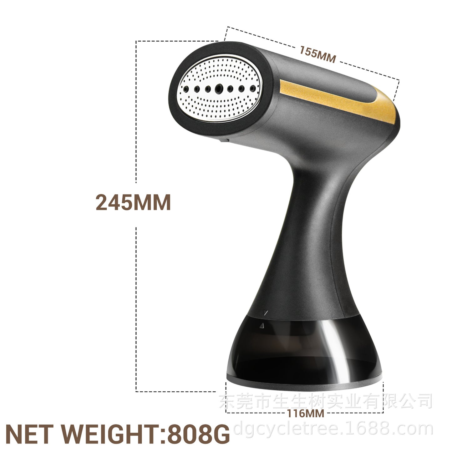 1500W Handheld Garment Steamer Electric Ironing Steamer Black