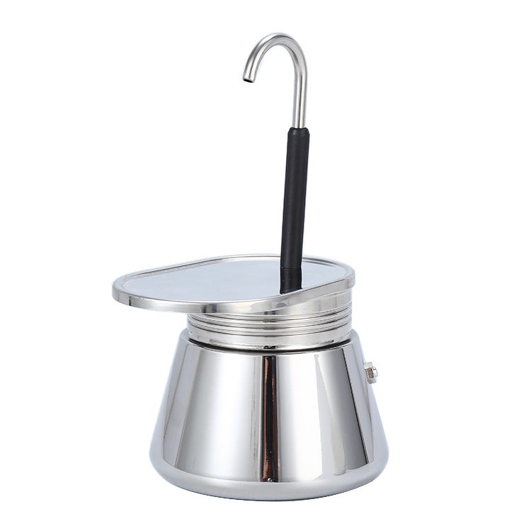 Outdoor Espresso Maker Stainless Steel Stovetop Camping Coffee Maker – 200ML