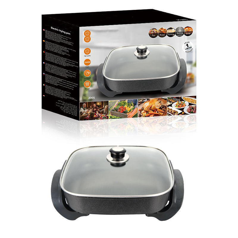 Square Electric Frying Pan 2L Black 1500W