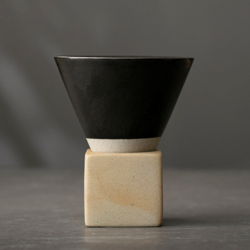 Black Cone Type Ceramic Coffee Cup -- 150ML