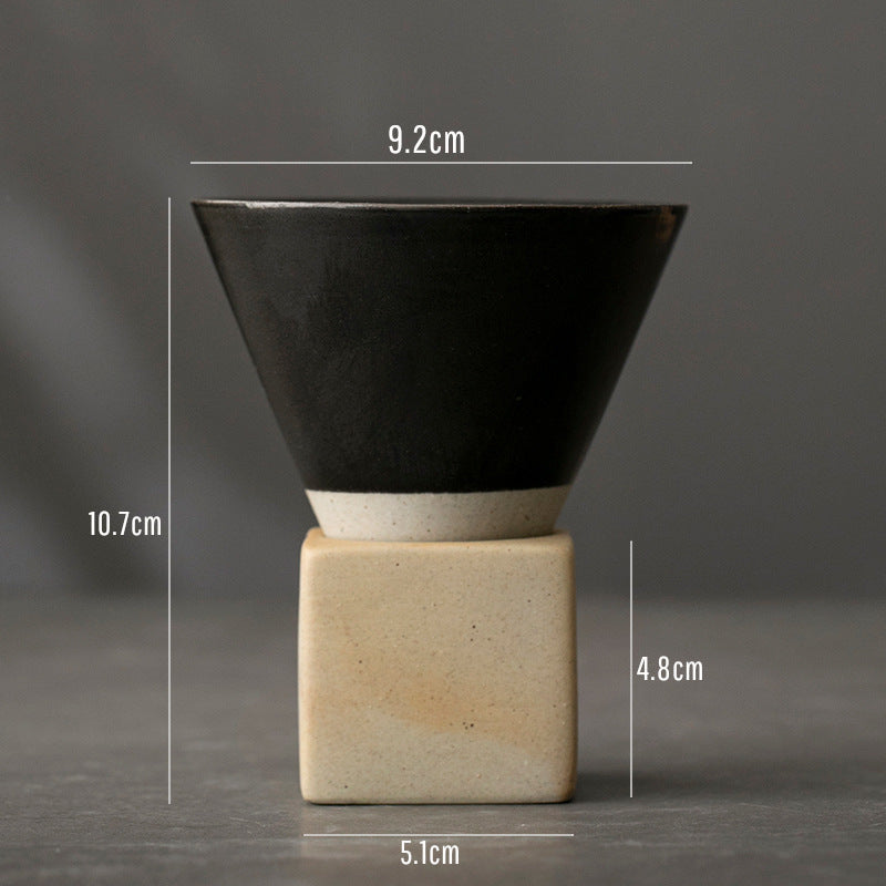 Black Cone Type Ceramic Coffee Cup -- 150ML