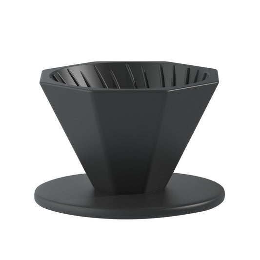 Black Ceramic Pour Over V60 Coffee Dripper – Octagon Design 2 cups