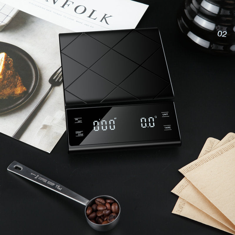 Digital Kitchen Scale Barista Coffee Scale with Timer 5KG/0.1G Black