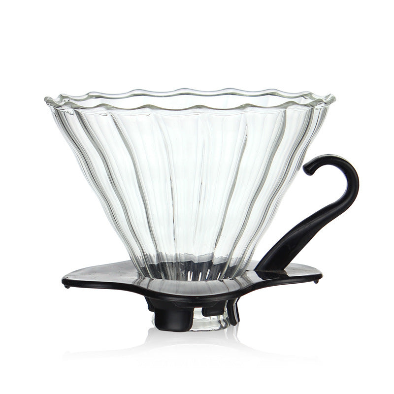 Large V60 Glass Pour Over Coffee Maker with Plastic Holder – 4 Cups