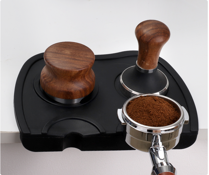 Anti-Skid Coffee Tamper Mat Dual Silicone Rubber Espresso Tamping Mat Black