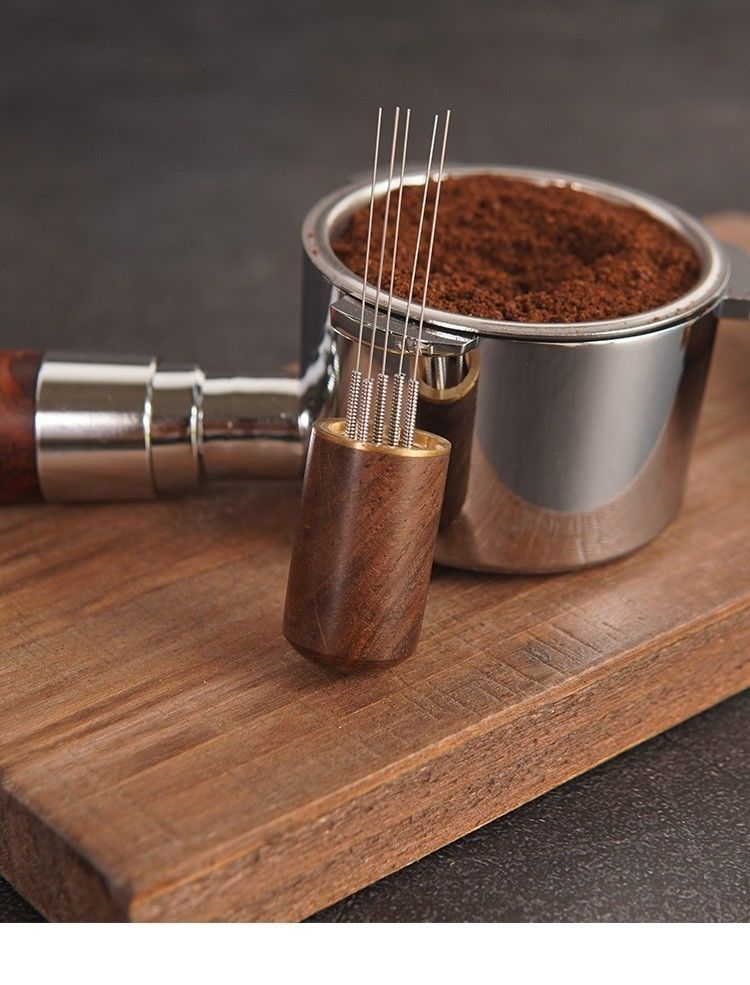 Espresso Coffee Stirrer Coffee Stirring Tool with Coffee Distributor Needle -- Black Rosewood