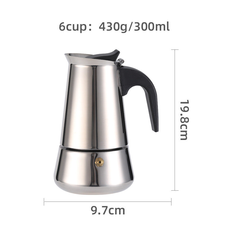 Stovetop Moka Pot Coffee Maker Stainless Steel Moka Express Espresso Maker 300ML