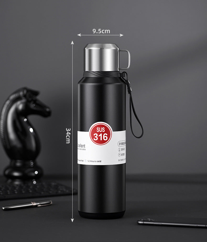 1L Double-Wall Stainless Steel Vacuum Insulated Water Bottle