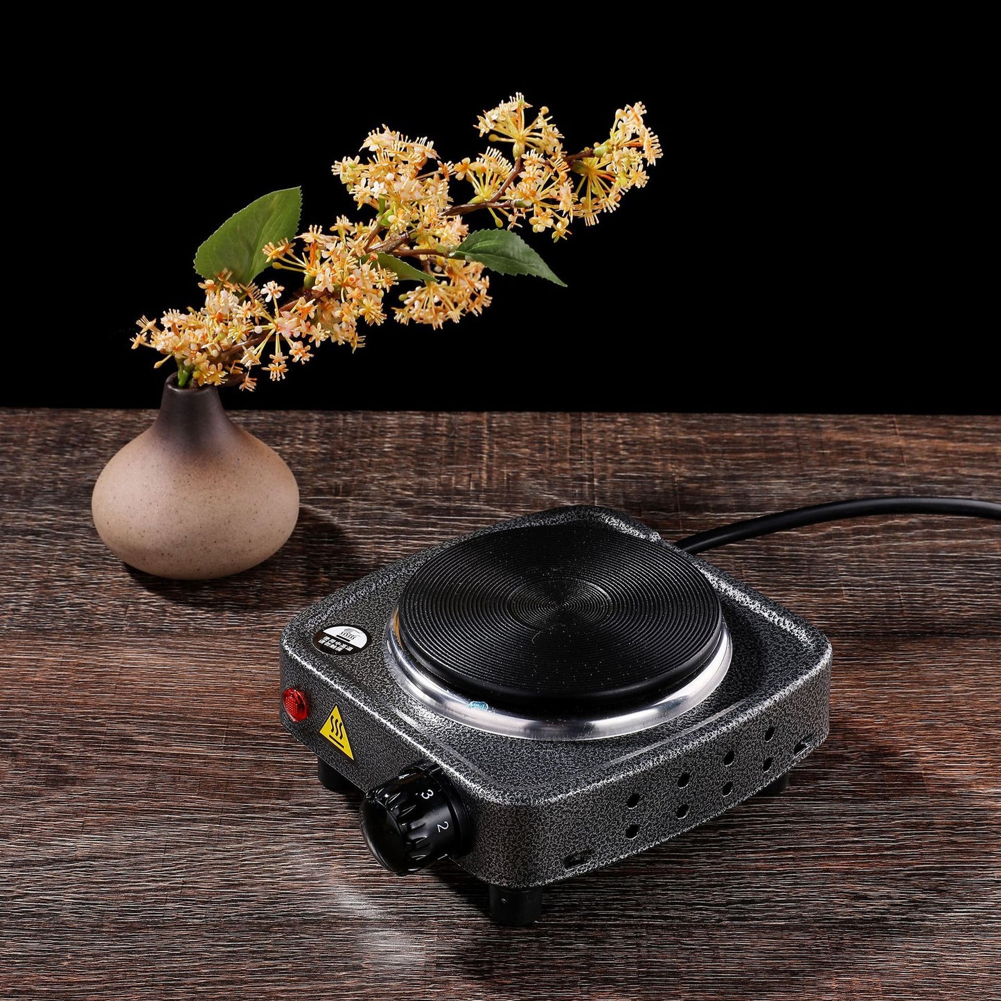 Single Hot Plate Portable Electric Stove for Coffee Makers 500W Gray