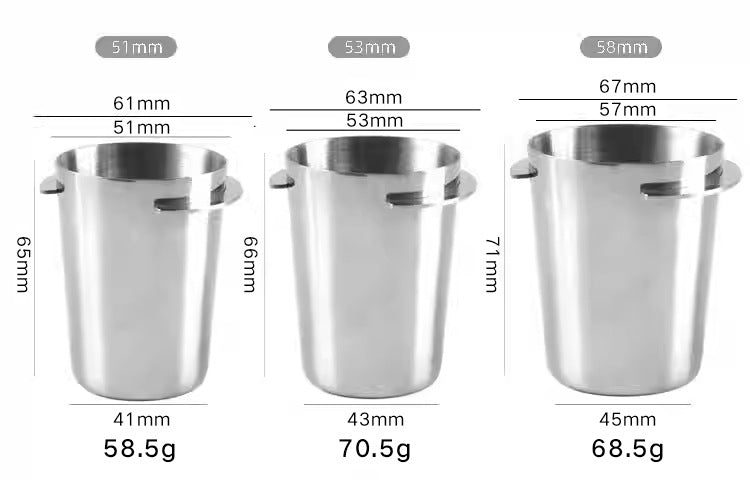 58mm Coffee Dosing Cup Stainless Steel Coffee Machine Powder Cup