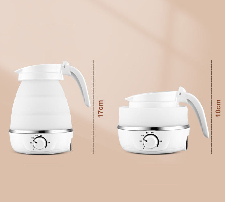 600ml Portable Travel Electric Kettle Foldable Silicone hot water kettle White