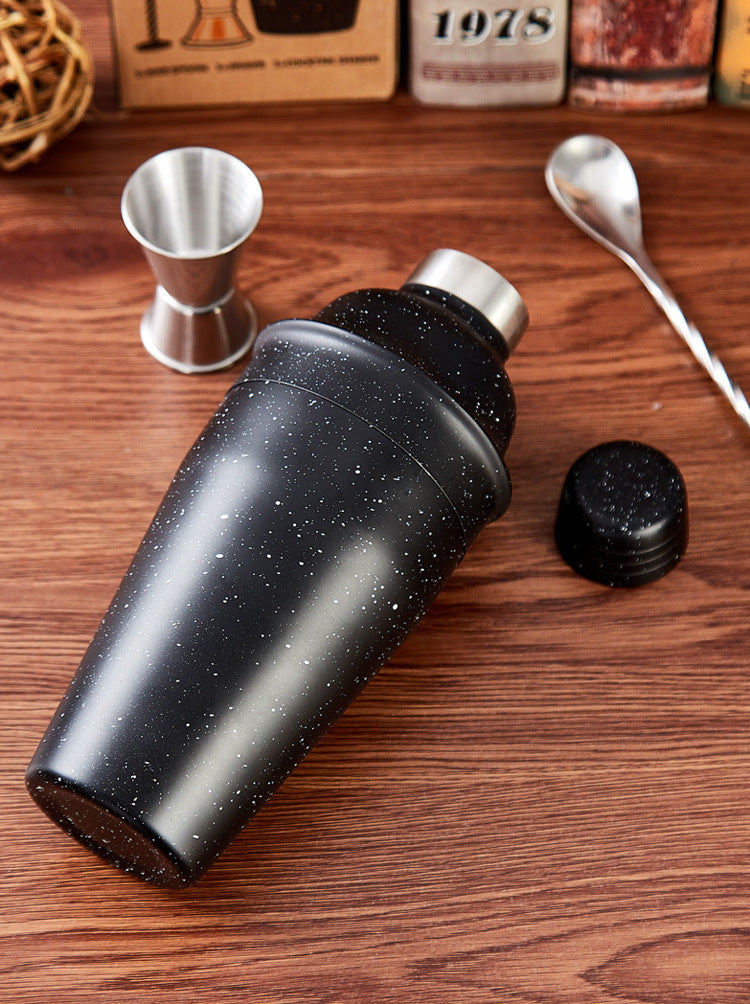 Premium Cocktail Shaker Set of 3 Stainless Steel 500ml Black