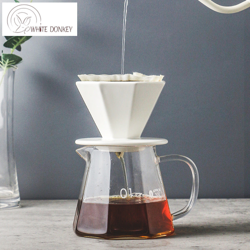 V60 Glass Coffee Range Server --  Octagon Design 450M