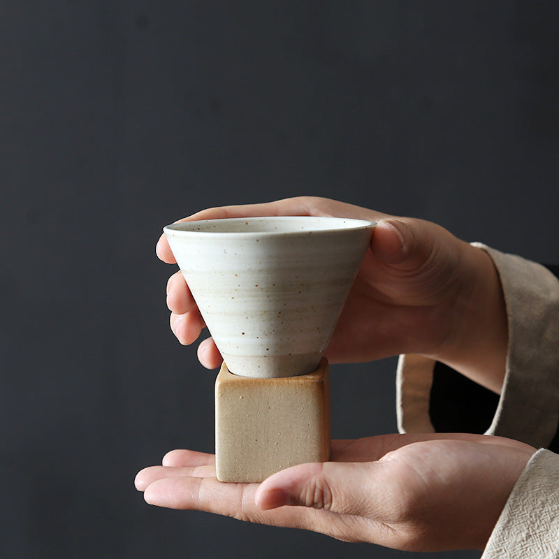 White Cone Type Ceramic Coffee Cup -- 150ML