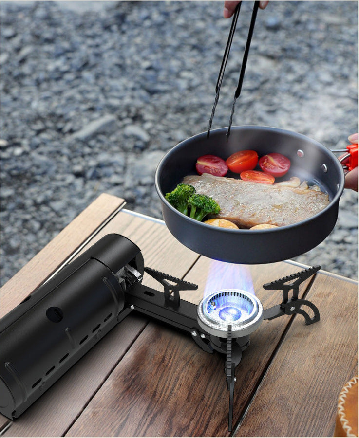 Compact Folding Gas Stove - Portable Outdoor Cooking Grill & Windproof Picnic Cooker