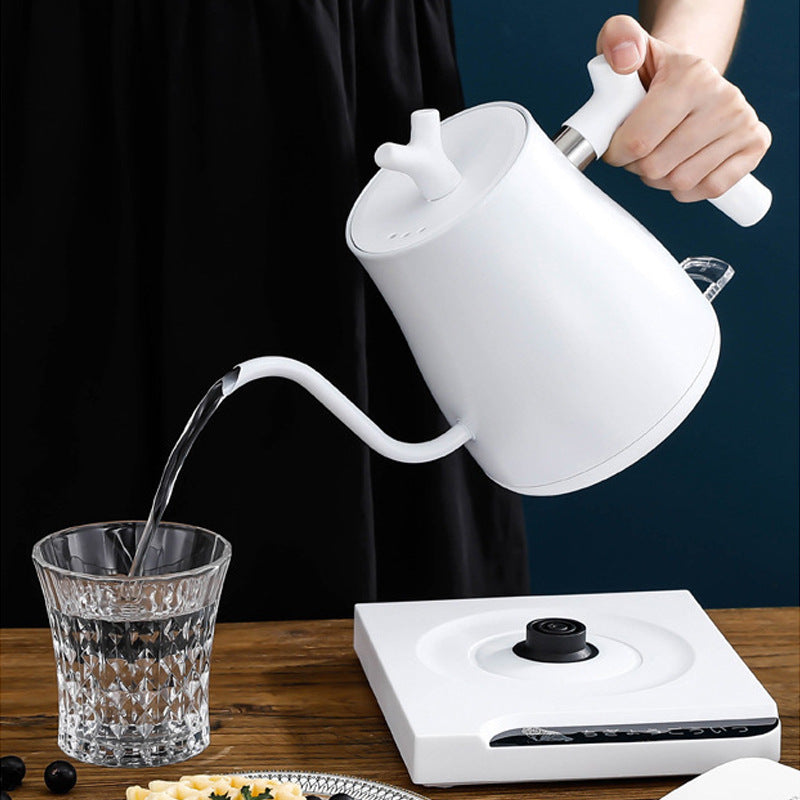 Pour-over Electric Kettle Gooseneck Kettle for Coffee and Tea 1000W White 1L