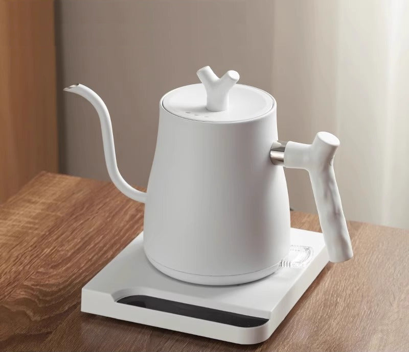 Pour-over Electric Kettle Gooseneck Kettle for Coffee and Tea 1000W White 1L