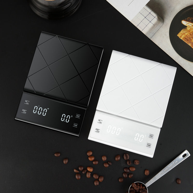 Digital Kitchen Scale Barista Coffee Scale with Timer 5KG/0.1G White