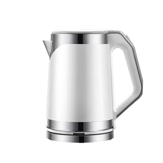 2L Double Layer Electric Hot Water Kettle Cordless Stainless Steel White 1500W