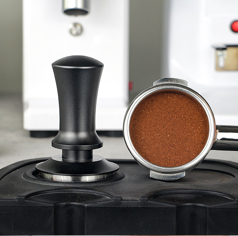 Coffee Tamper Adjustable Height with Scale Springs Calibrated Tamping Black 58mm