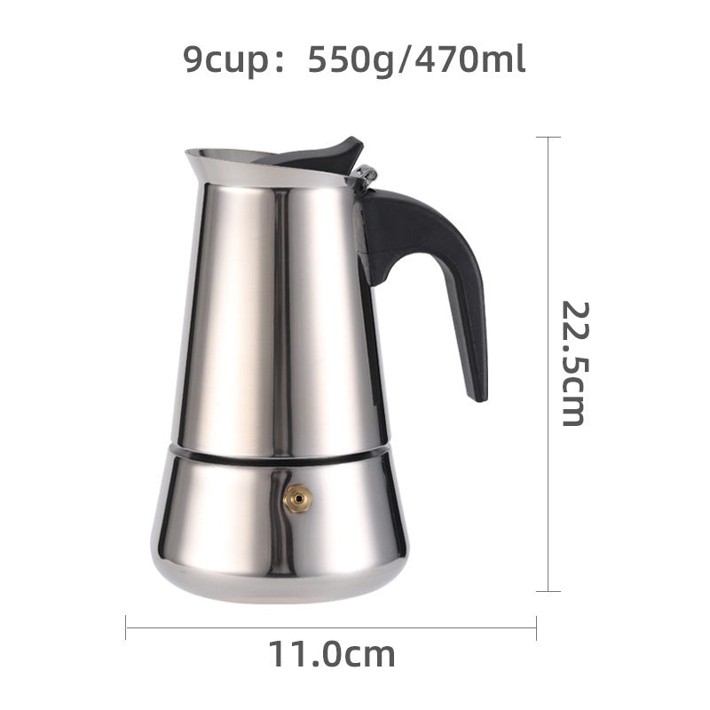 Stovetop Moka Pot Coffee Maker Stainless Steel Moka Express Espresso Maker 450ML