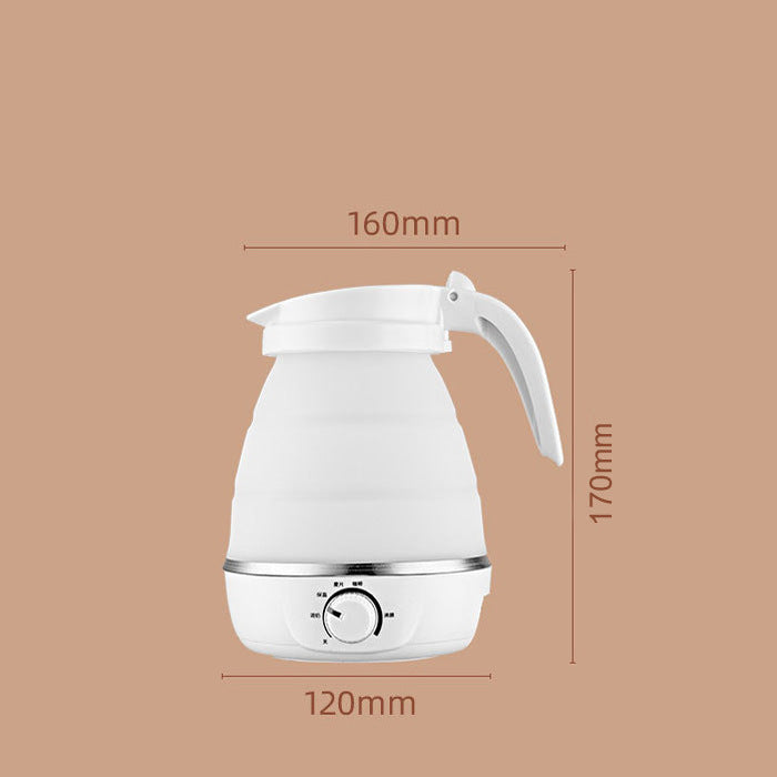 600ml Portable Travel Electric Kettle Foldable Silicone hot water kettle White