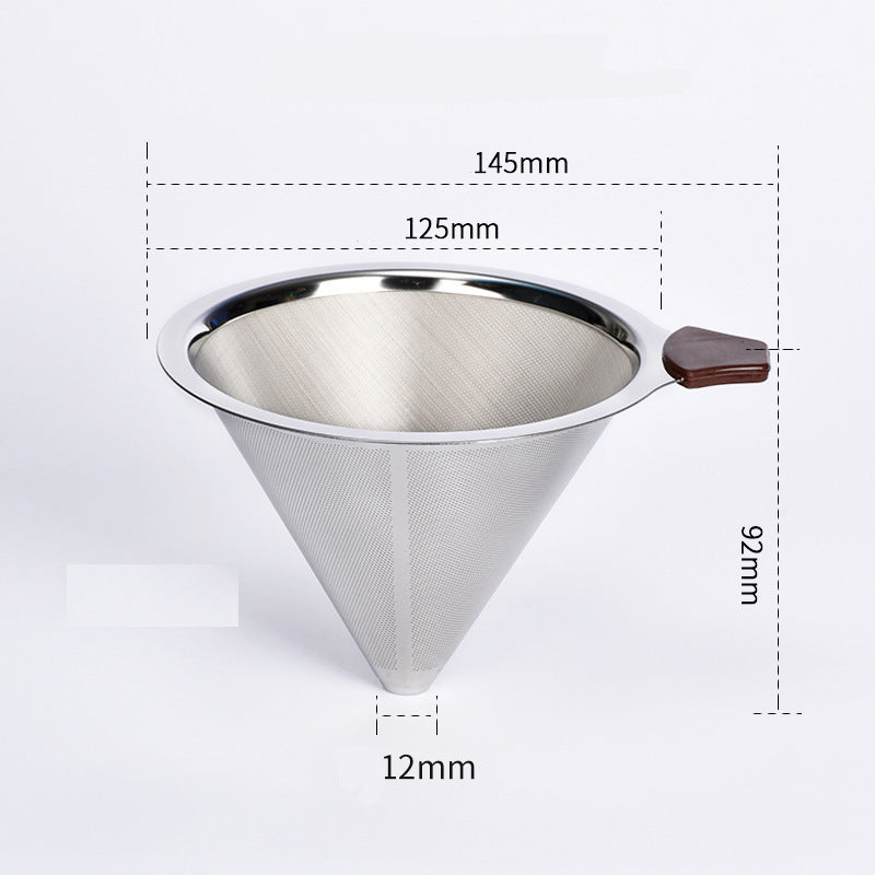 Large Double Layer Stainless Steel Pour Over Coffee Filter - 4 cups