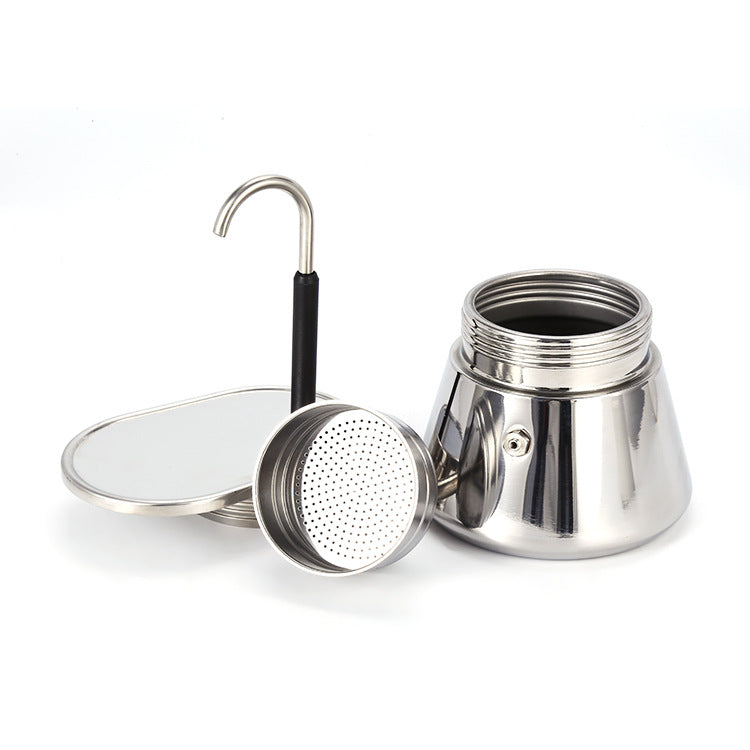 Outdoor Espresso Maker Stainless Steel Stovetop Camping Coffee Maker – 200ML