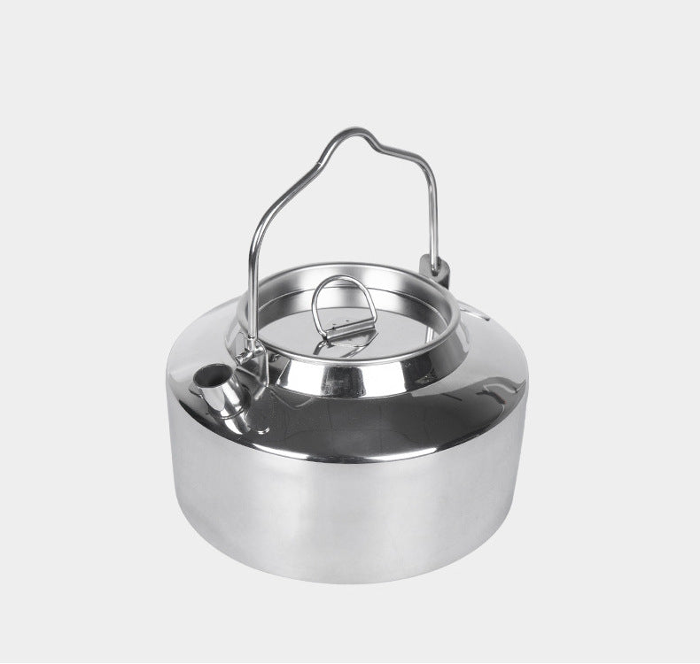 Camping Hanging Water Coffee Pot Stainless Steel Outdoor Kettle 1.2L