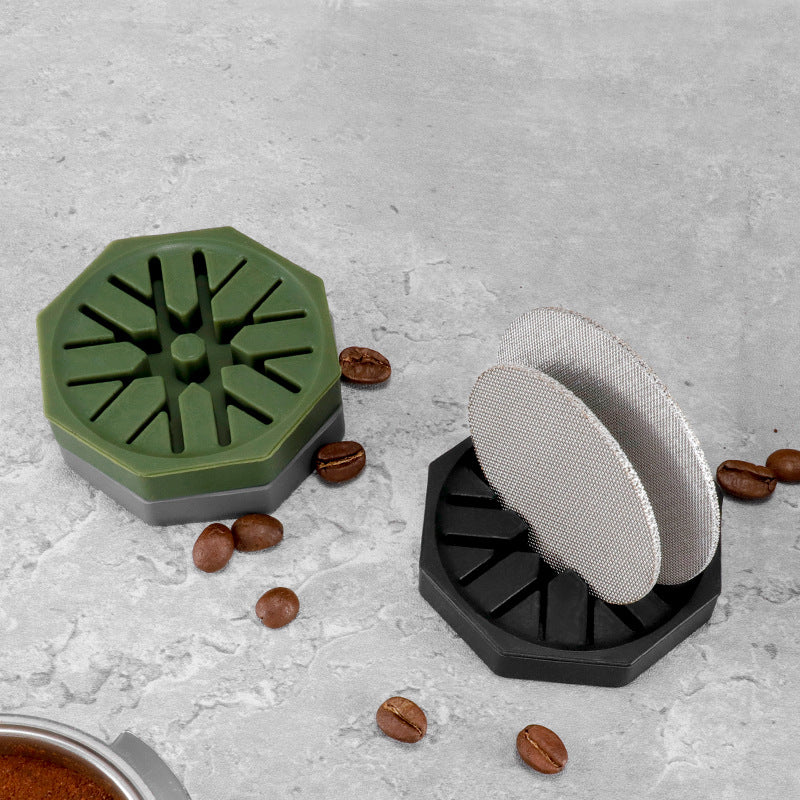 Coffee Puck Screen Holder Silicone Espresso Puck Stand Black