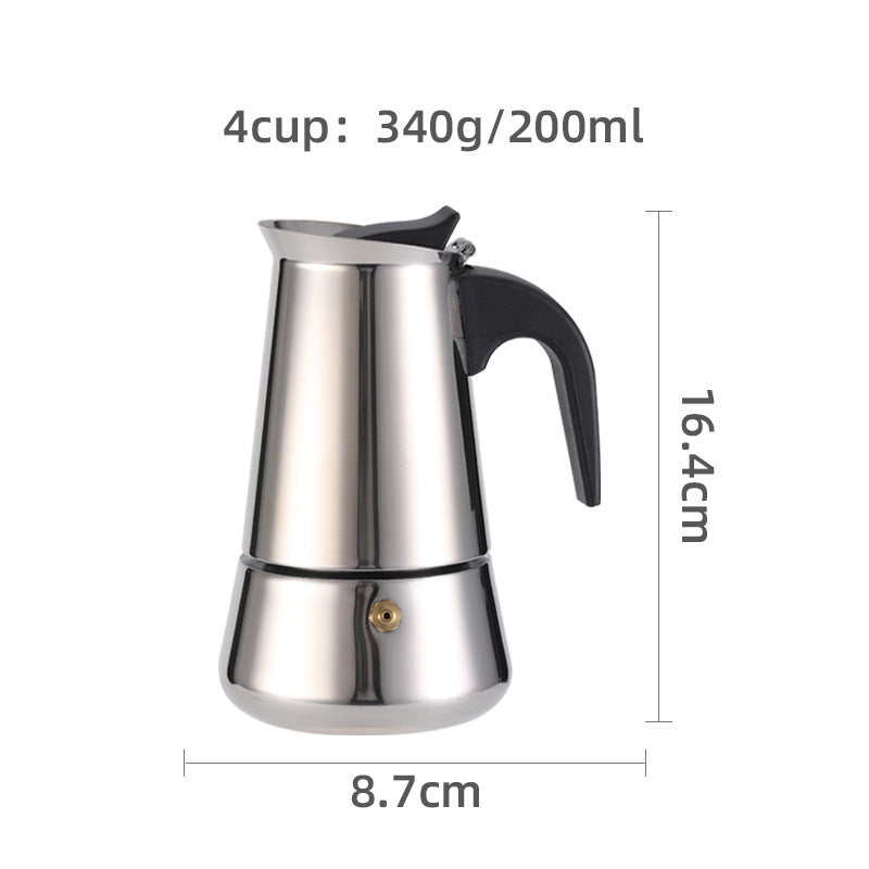 Stovetop Moka Pot Coffee Maker Stainless Steel Moka Express Espresso Maker 200ML