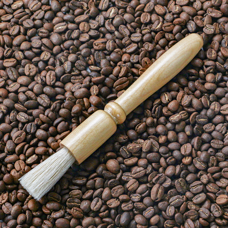 Coffee Grinder Cleaning Brush, Heavy Wood Handle & Natural Bristles