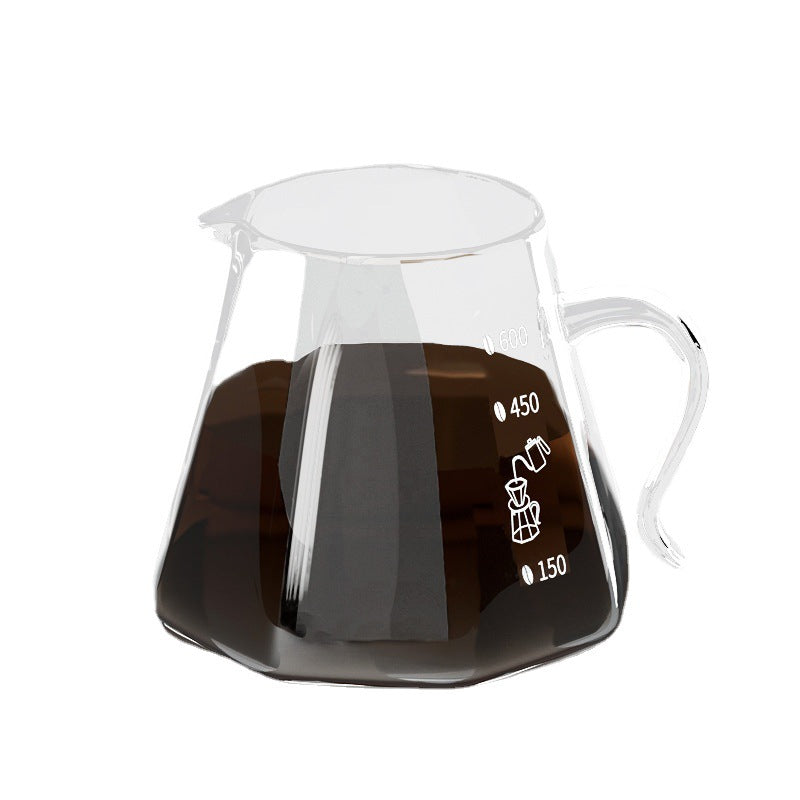 V60 Glass Coffee Range Server -- Octagon Design 600ML