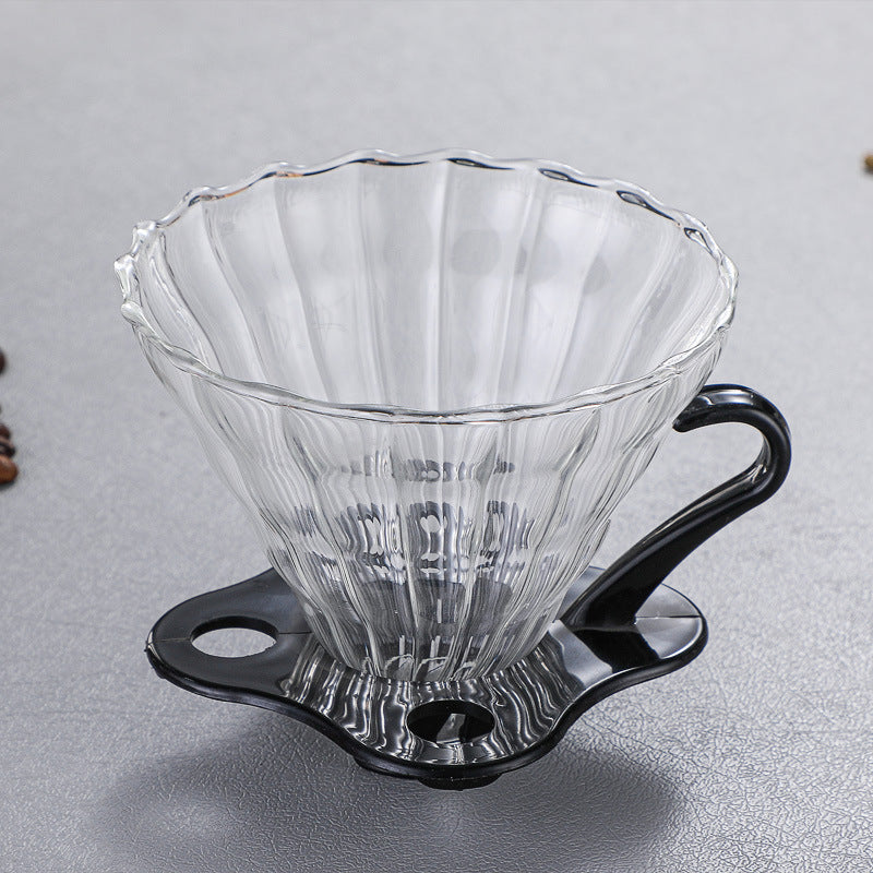 Large V60 Glass Pour Over Coffee Maker with Plastic Holder – 4 Cups