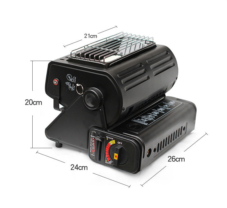 Portable Outdoor Gas Heater & Cooker Stove 2-in-1 Camping Heater with Grill