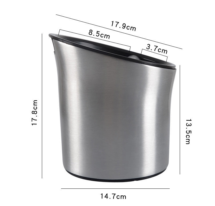 Coffee Knock Box Aluminum Dump Bin with Removable Bowl