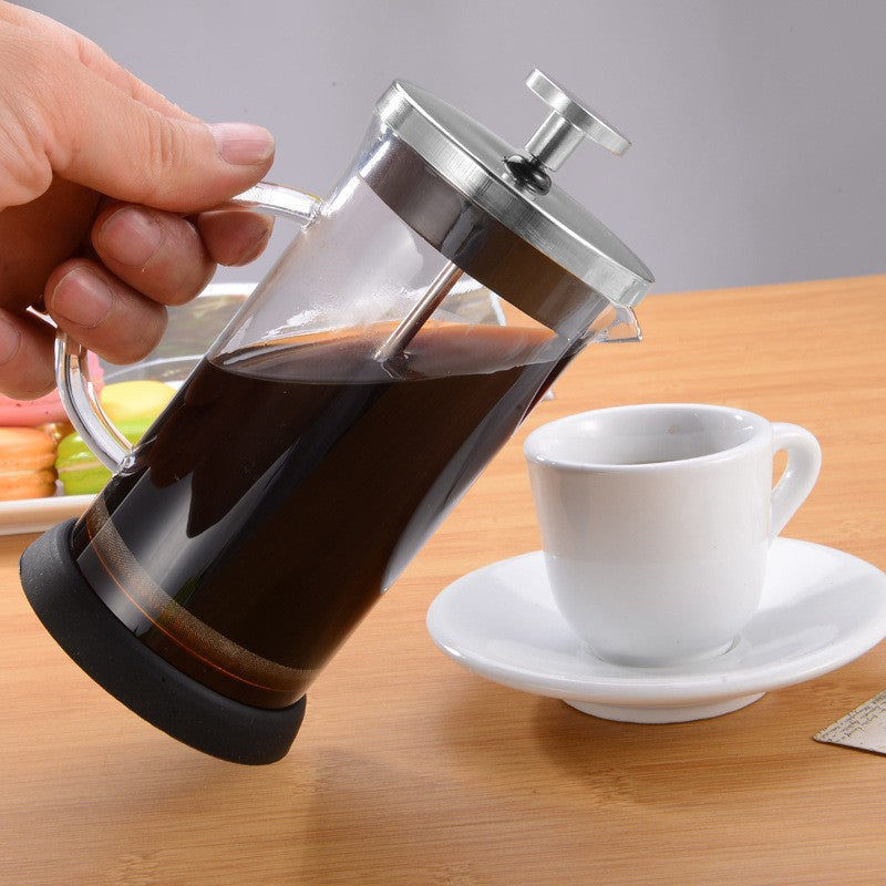 Glass French Press Coffee Maker with Stainless Steel Filter 1L